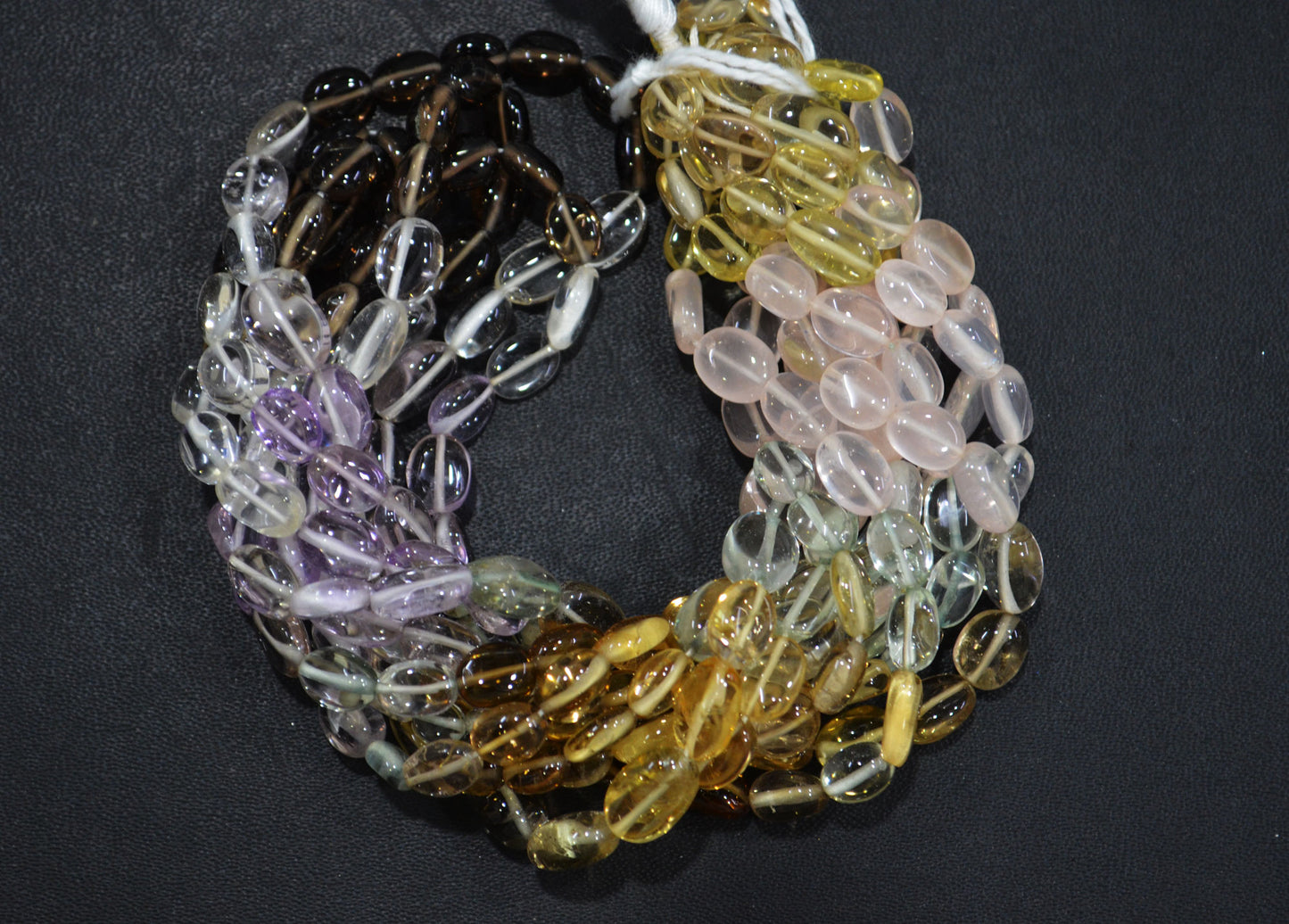 Multi Semi Precious Oval Nuggets Shape Beads , Sold By Strand , 5x7 - 8x12 mm , 16", 19737