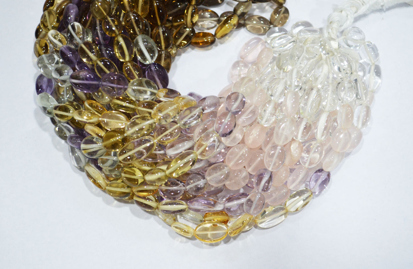 Multi Semi Precious Oval Nuggets Shape Beads , Sold By Strand , 6x7-8x11 mm , 17.50", 19738