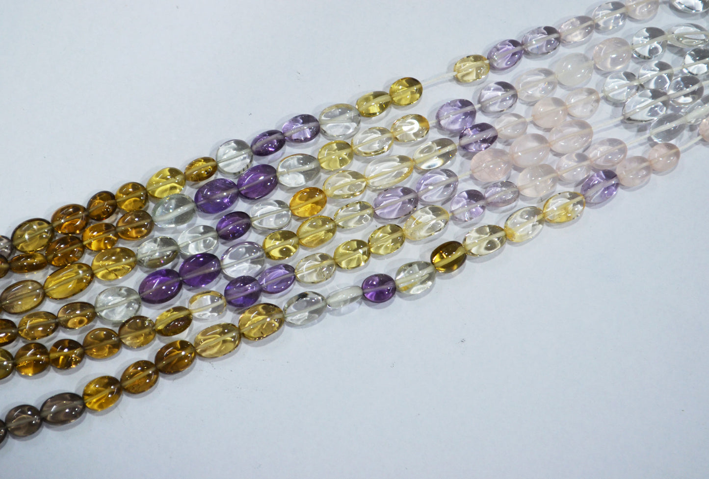 Multi Semi Precious Oval Nuggets Shape Beads , Sold By Strand , 6x7-8x11 mm , 17.50", 19738