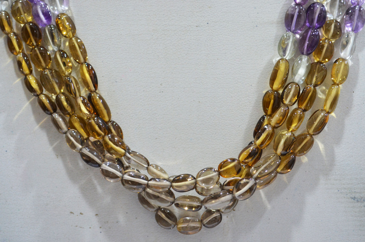 Multi Semi Precious Oval Nuggets Shape Beads , Sold By Strand , 6x7-8x11 mm , 17.50", 19738