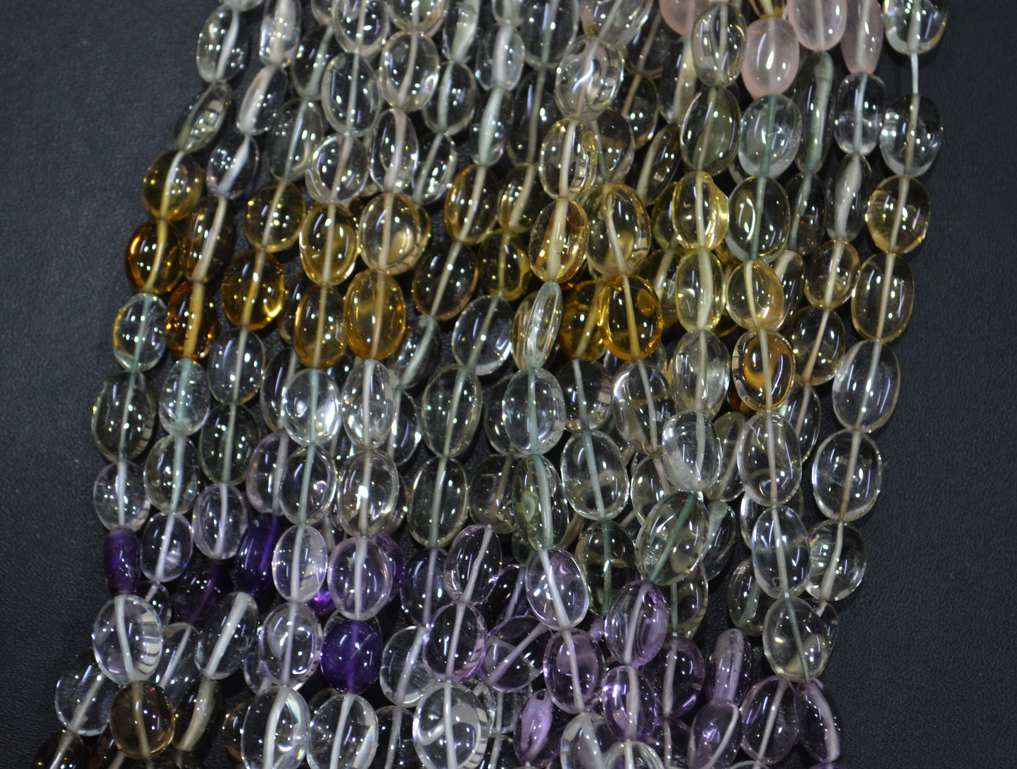 Multi Semi Precious Oval Nuggets Shape Beads , Sold By Strand , 8x11 - 10x19 mm , 16", 19739