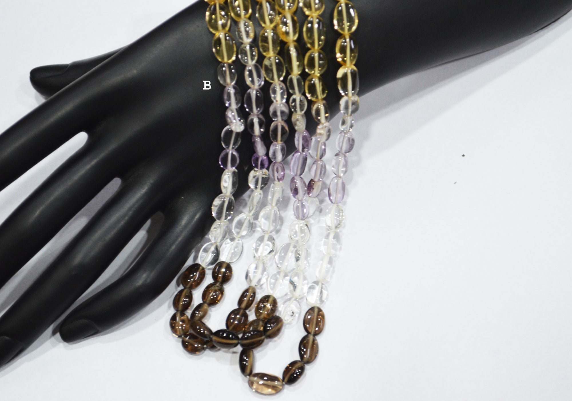 Multi Semi Precious Oval Nuggets Shape Beads , Sold By Strand ,  5x6 - 8x12 mm , 19741