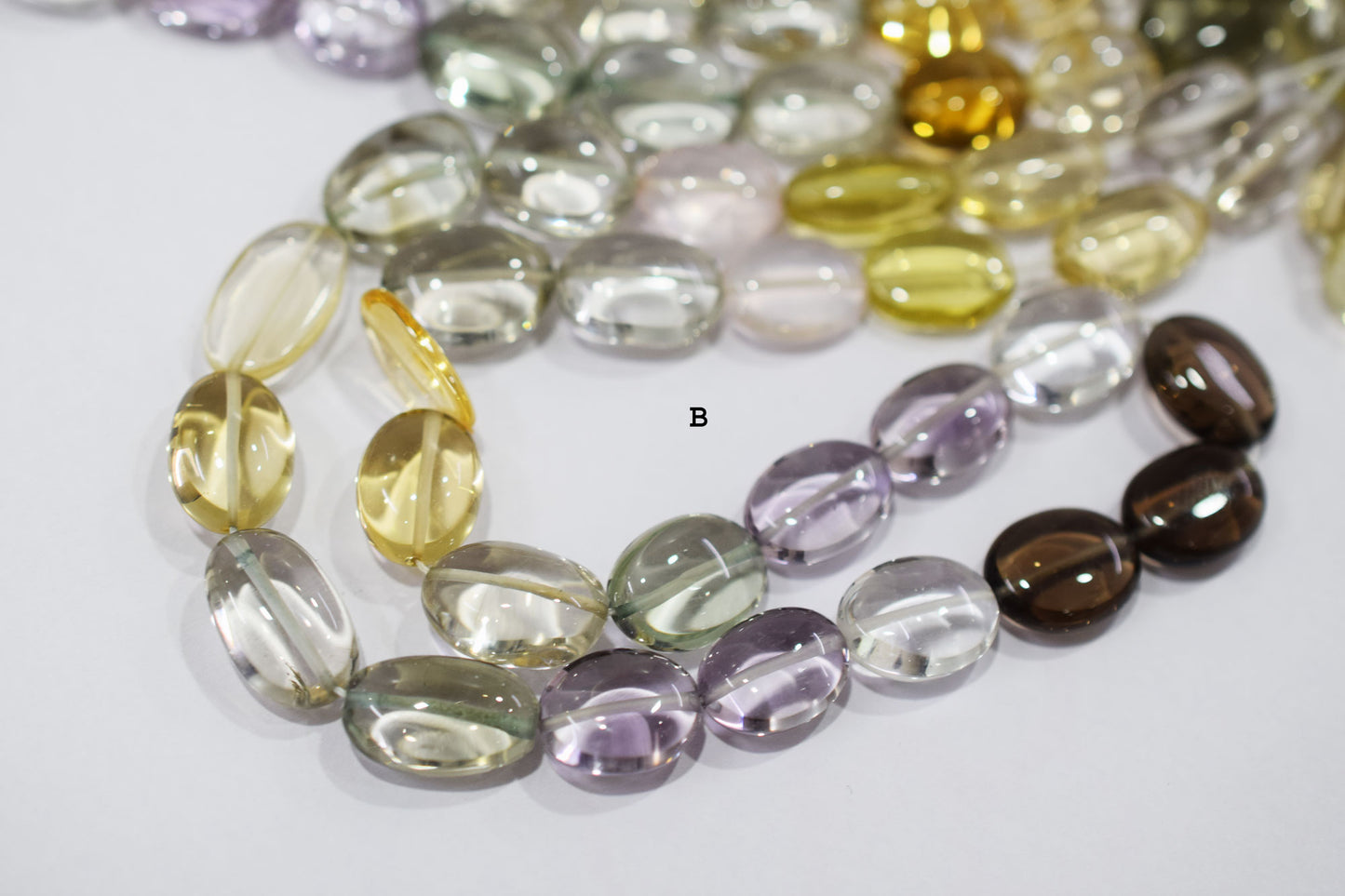 Multi Semi Precious Oval Nuggets Shape Beads , Sold By Strand ,  9x11 - 11x16 mm , 19742