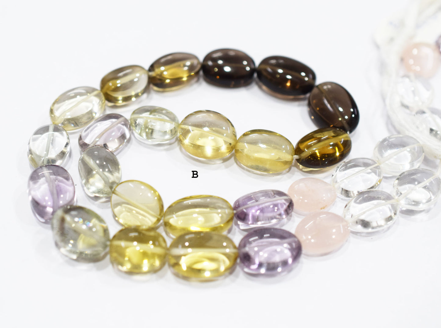 Multi Semi Precious Oval Nuggets Shape Beads , Sold By Strand ,  11x15 - 12x21 mm , 19744