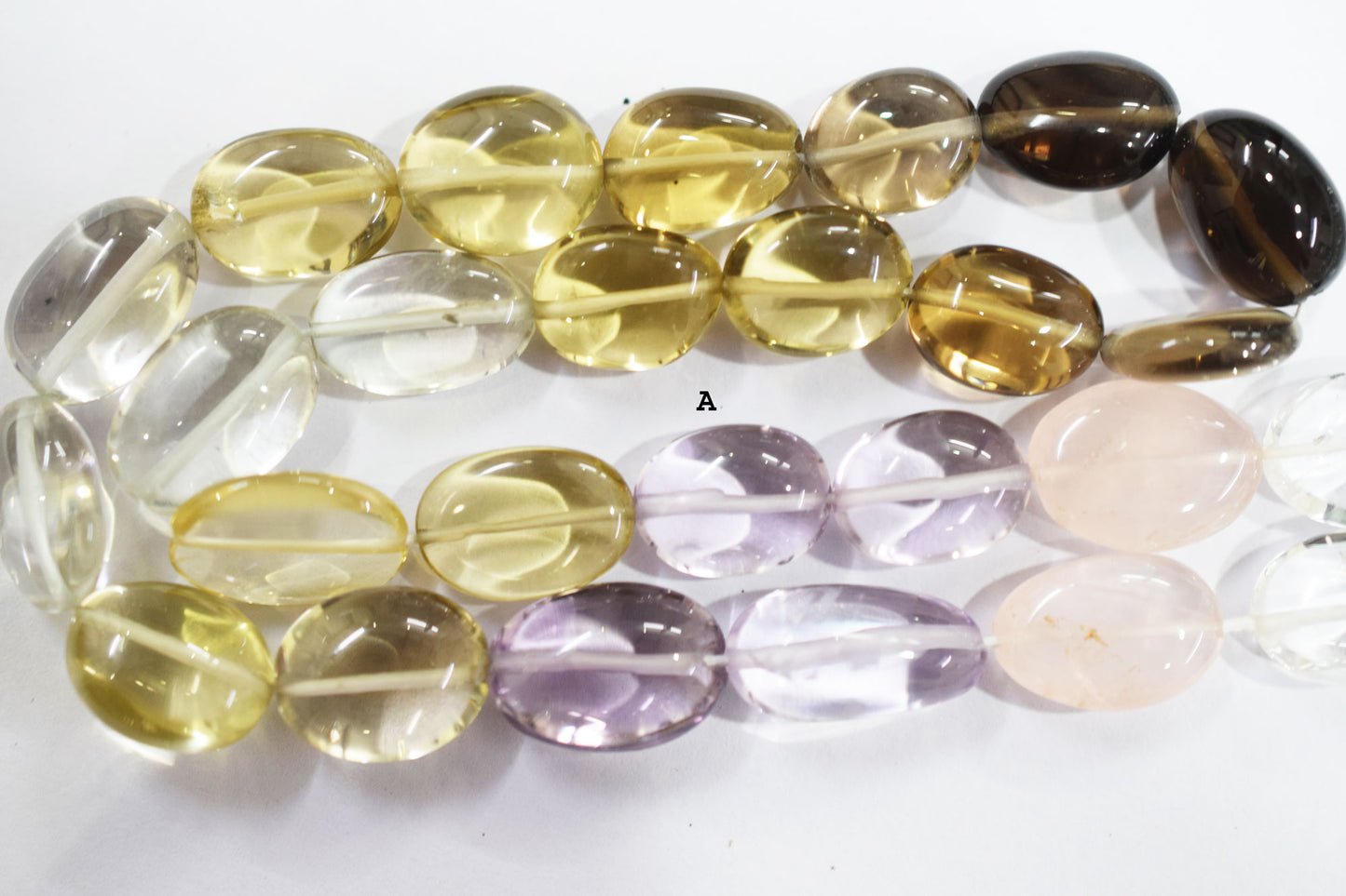 Multi Semi Precious Oval Nuggets Shape Beads , Sold By Strand ,  9x11-14x19 mm , 15" , 19745