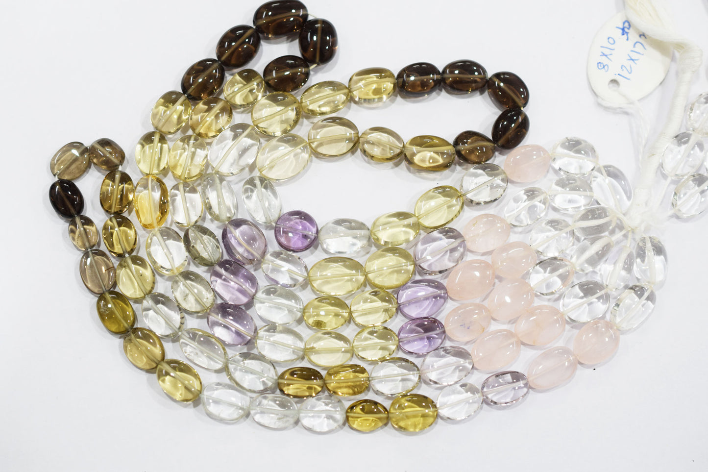 Multi Semi Precious Oval Nuggets Shape Beads , Sold By Strand , 8x10-12x16 mm , 16", 19746