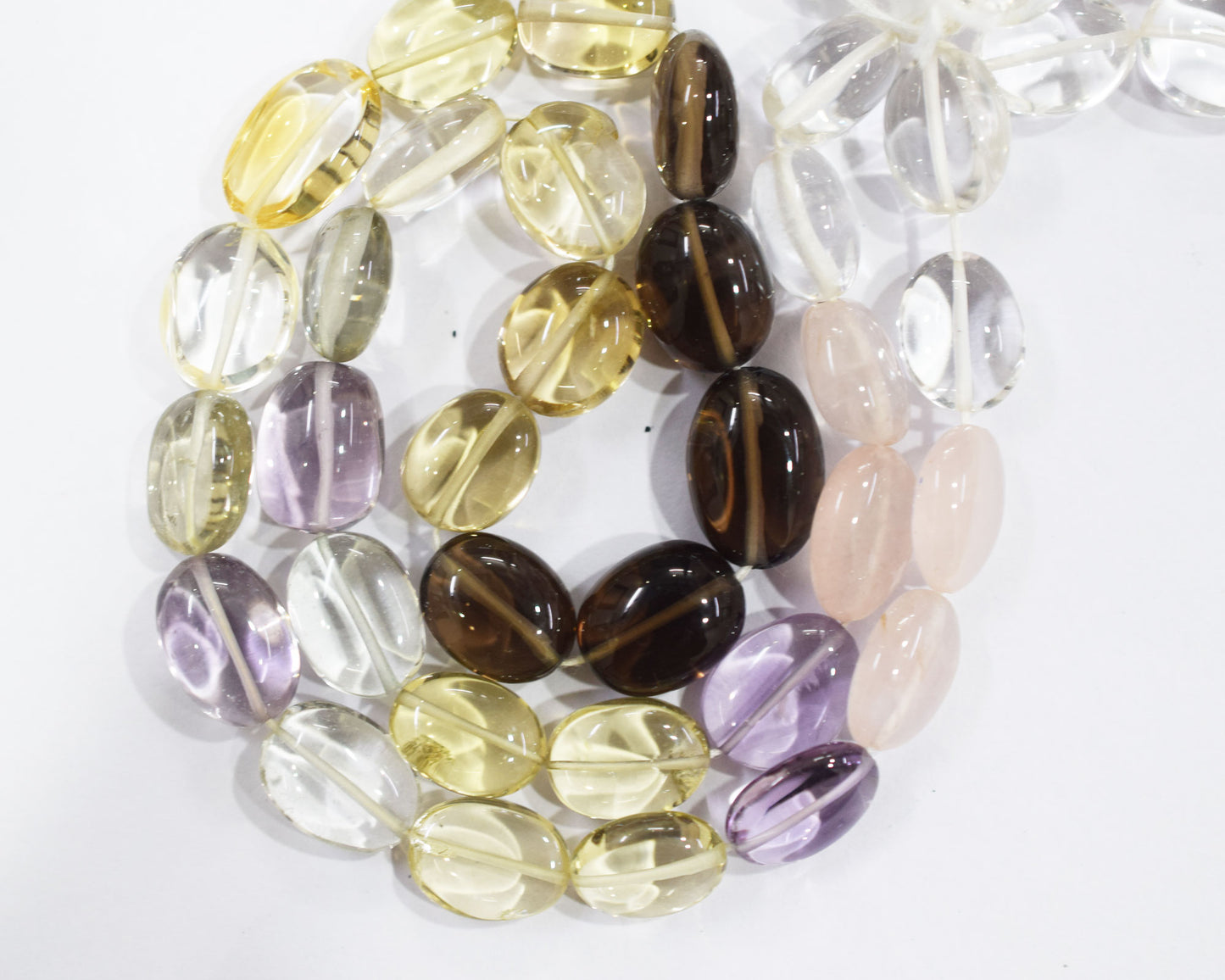 Multi Semi Precious Oval Nuggets Shape Beads , Sold By Strand , 8x10-12x16 mm , 16", 19746