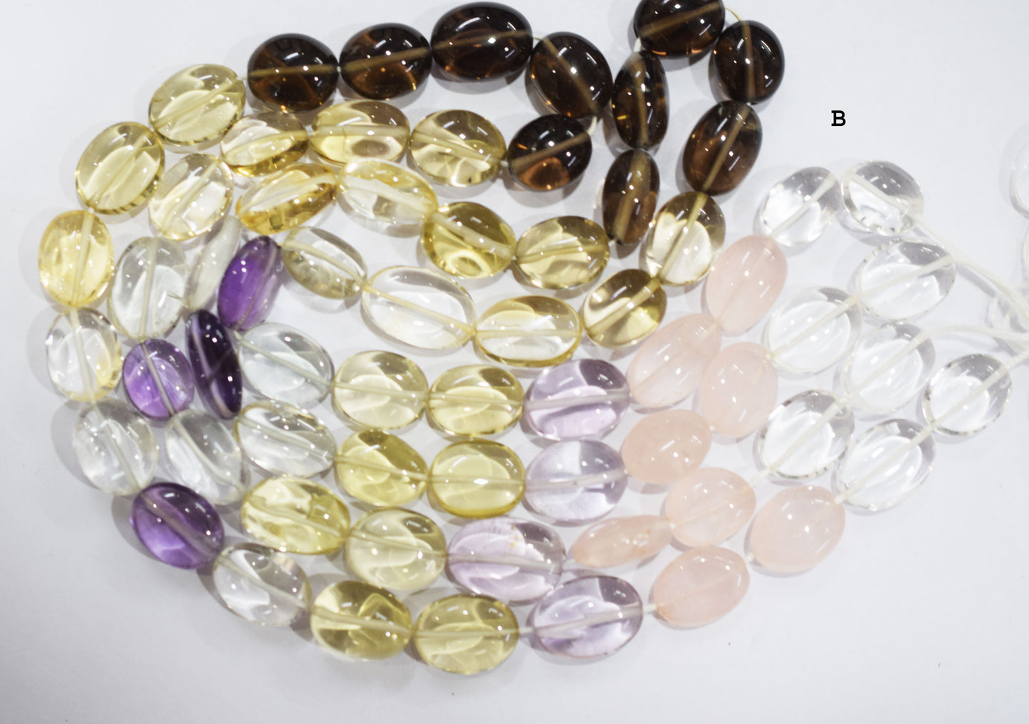 Multi Semi Precious Oval Nuggets Shape Beads , Sold By Strand , 8x10-11x18 mm , 17" , 19747