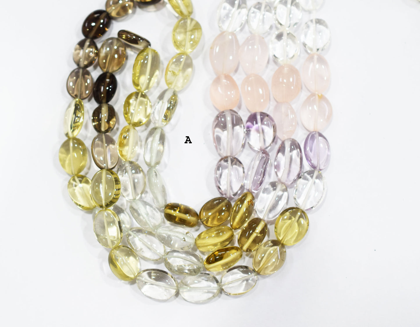 Multi Semi Precious Oval Nuggets Shape Beads , Sold By Strand ,  8x10-11x18 mm , 17" , 19747