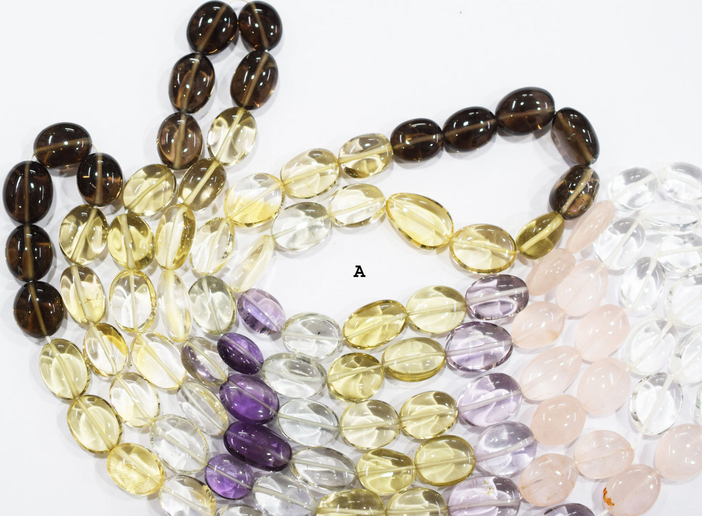 Multi Semi Precious Oval Nuggets Shape Beads , Sold By Strand , 8x10-11x18 mm , 17" , 19747