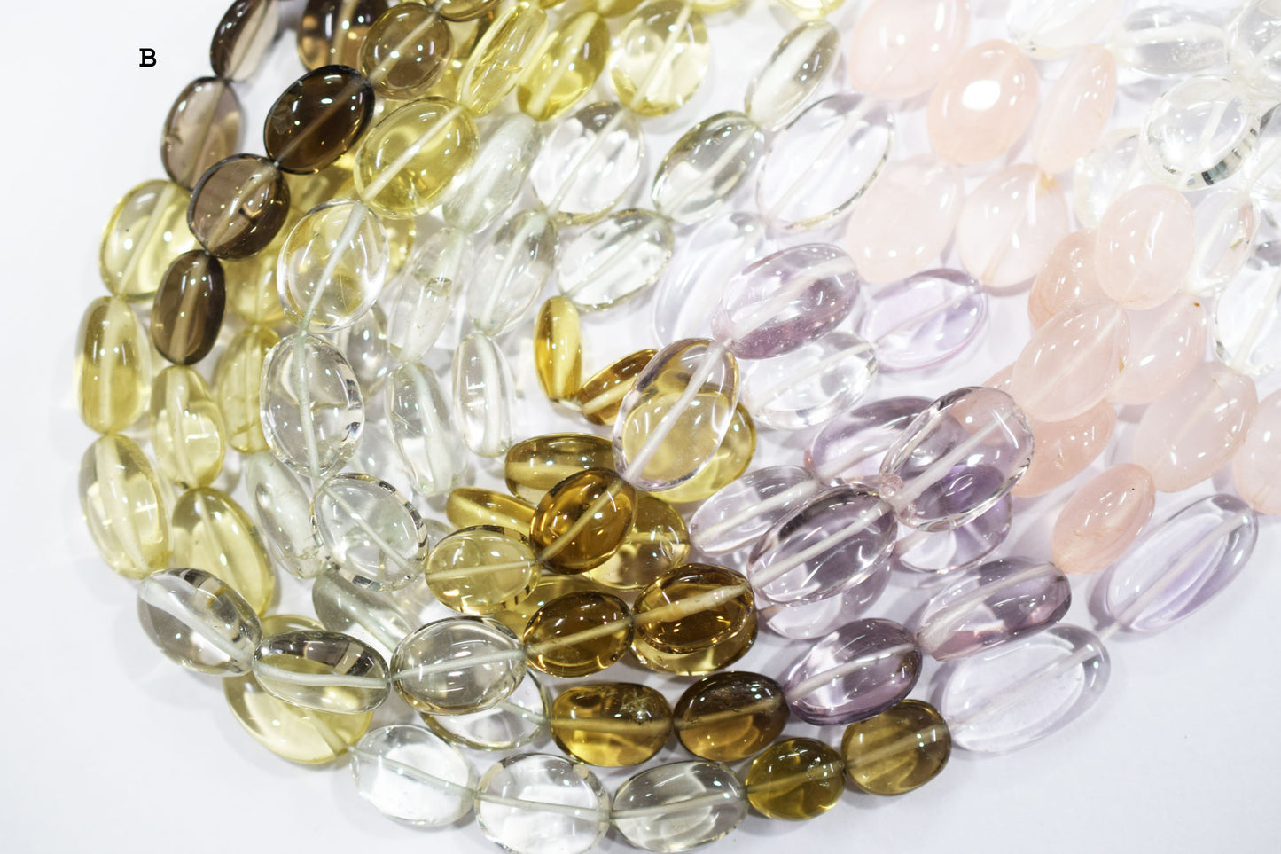 Multi Semi Precious Oval Nuggets Shape Beads , Sold By Strand , 8x10-11x18 mm , 17" , 19747
