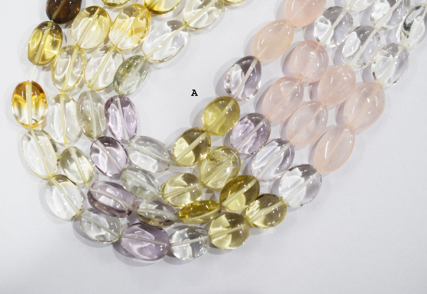 Multi Semi Precious Oval Nuggets Shape Beads , Sold By Strand , 9x12 - 10x17 mm , 19748