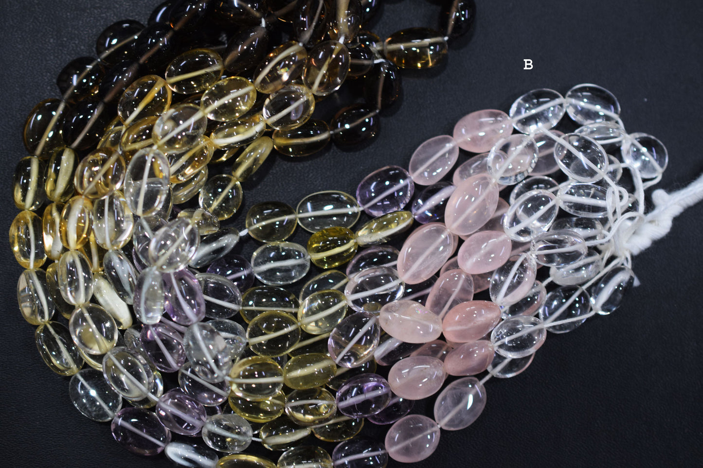 Multi Semi Precious Oval Nuggets Shape Beads , Sold By Strand , 9x12 - 10x17 mm , 19748