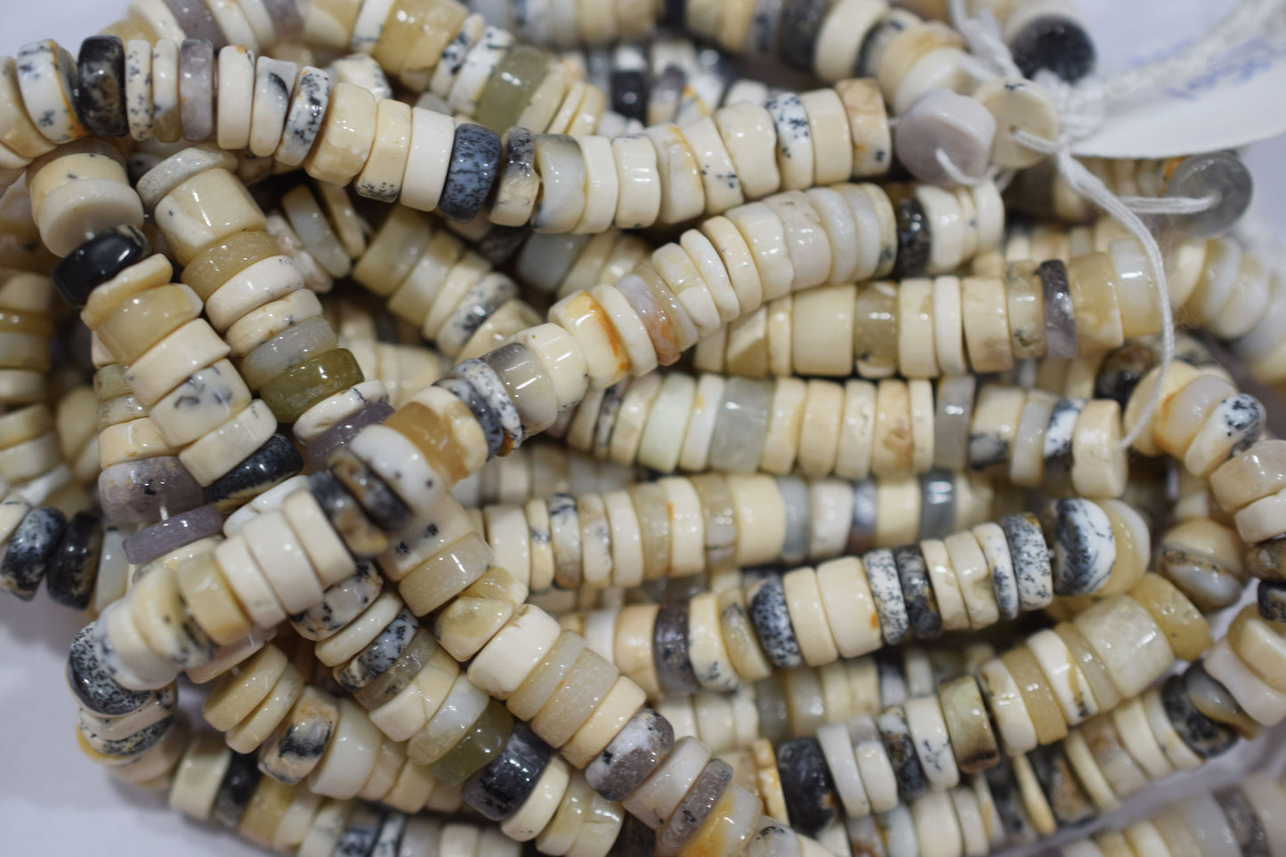 Dendrite Opal Tyre Shape Beads , Sold By Strand , 8 mm, 16" , 17749
