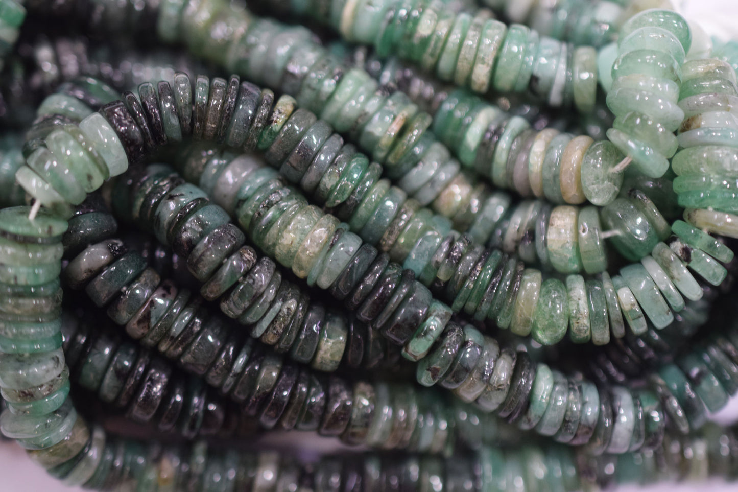 Sakota Emerald Tyre Shape Beads , Sold By Strand , 5.50 - 7 mm, 16" , 19753