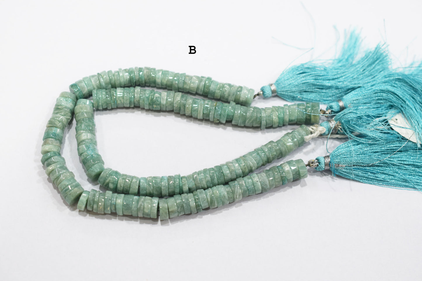 Natural Amazonite Tyre Shape Briolettes , Sold By Strand , 7 - 10.50 mm , 8" , 19757