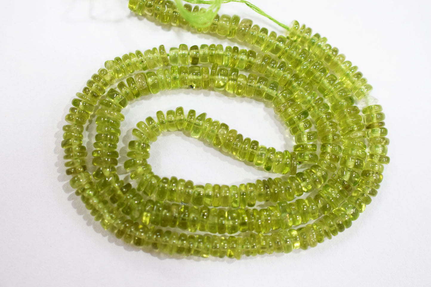 Natural Peridot Tyre Shape Beads , Sold By Strand , 4 - 4.50 mm , 16" , 19758
