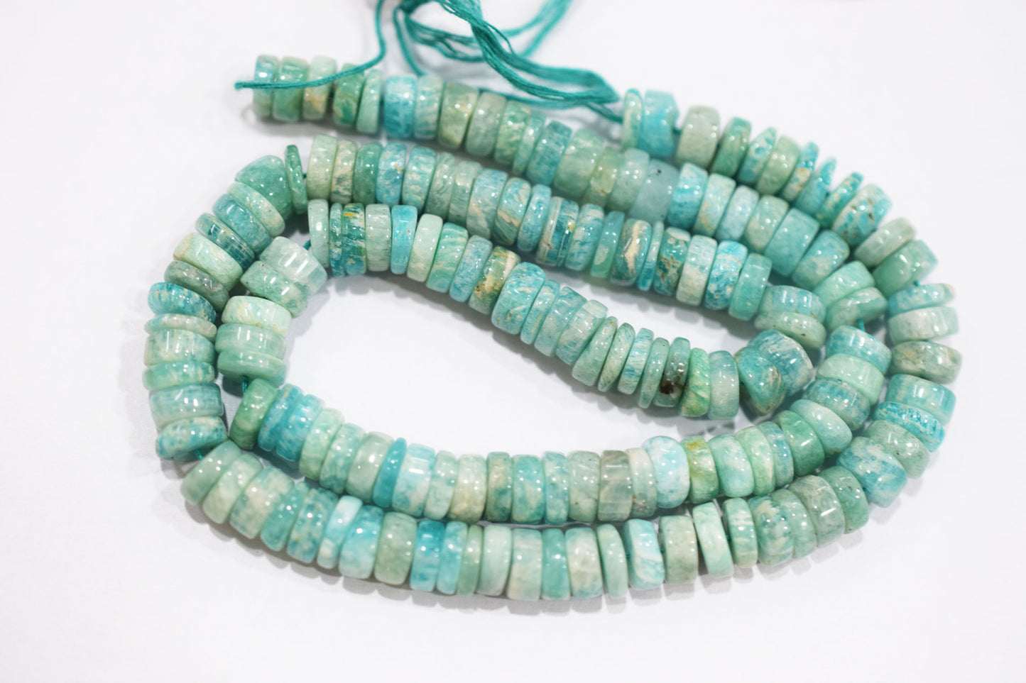 Natural Amazonite Tyre Shape Beads , Sold By Strand , 6 - 7 mm , 16" , 19761