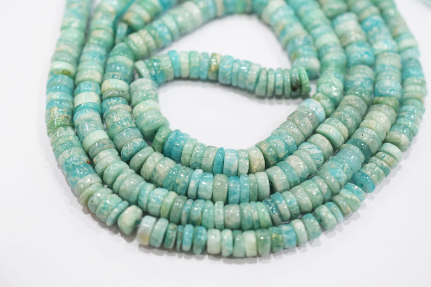 Natural Amazonite Tyre Shape Beads , Sold By Strand , 6 - 7 mm , 16" , 19761