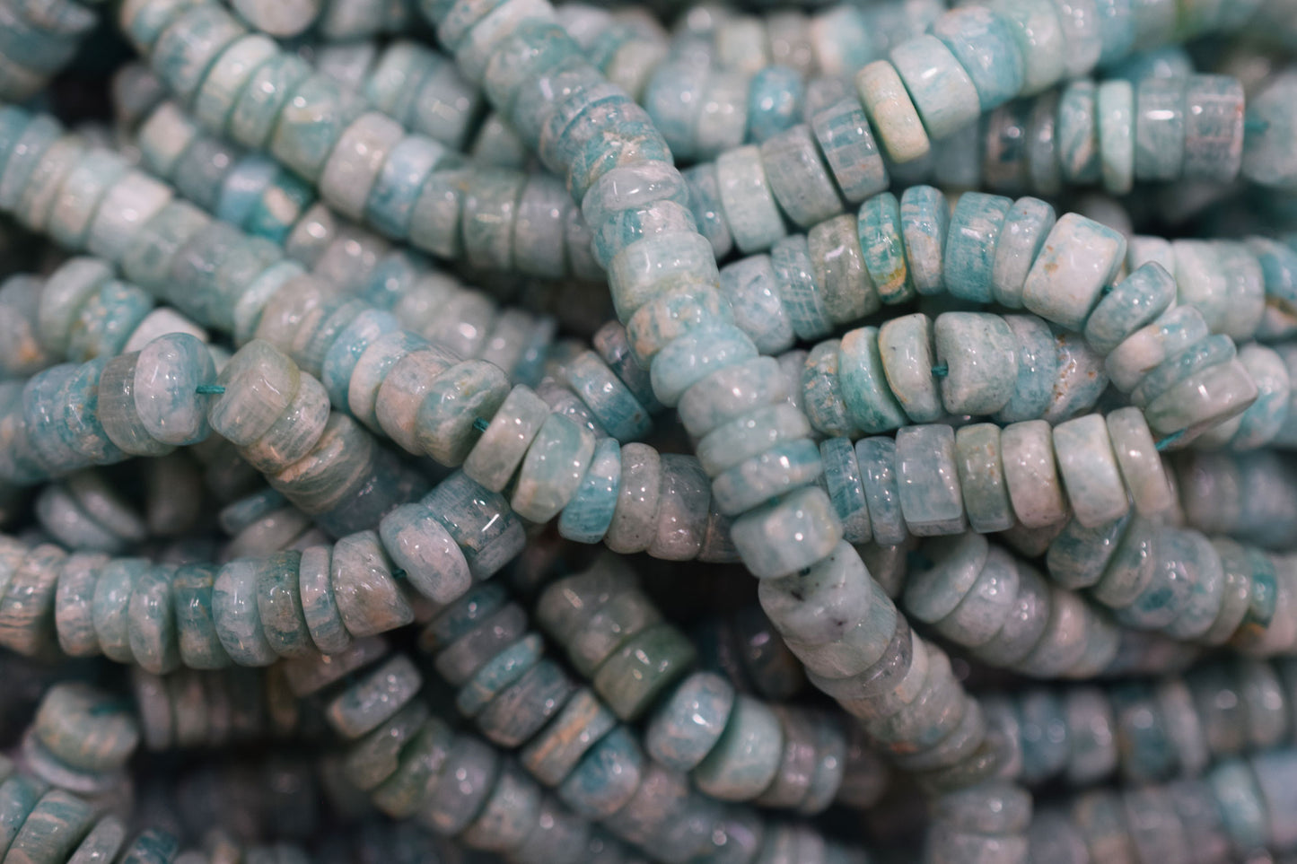 Natural Amazonite Tyre Shape Beads , Sold By Strand , 6 - 7 mm , 16" , 19761