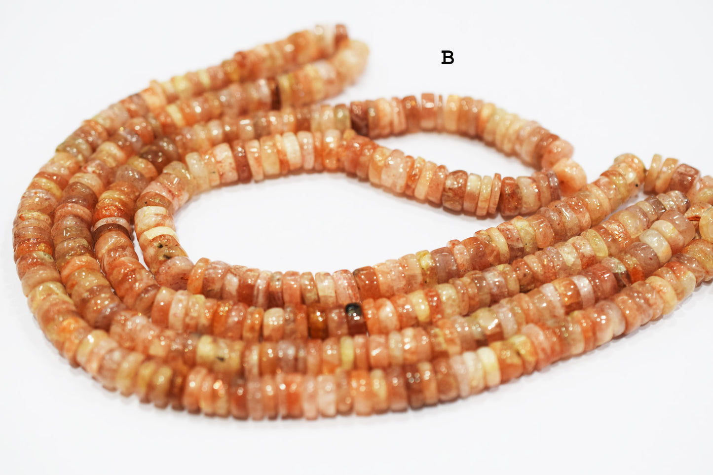Natural Sunstone Tyre Shape Beads , Sold By Strand , 5.50 - 8 mm , 16" , 19762
