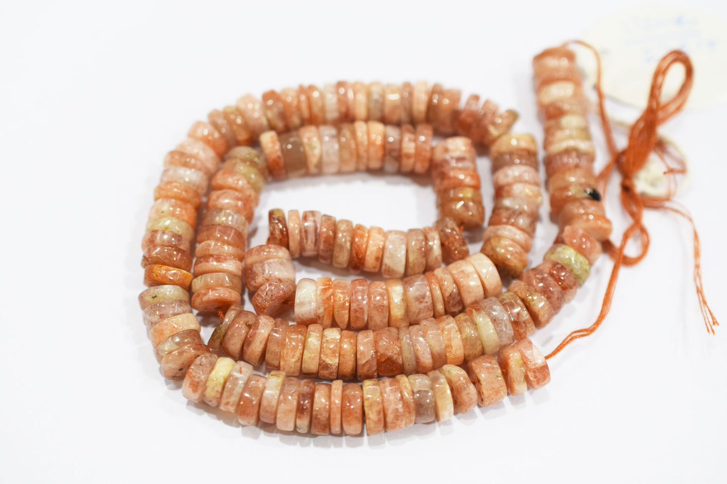 Natural Sunstone Tyre Shape Beads , Sold By Strand , 8 mm , 16" , 19763A