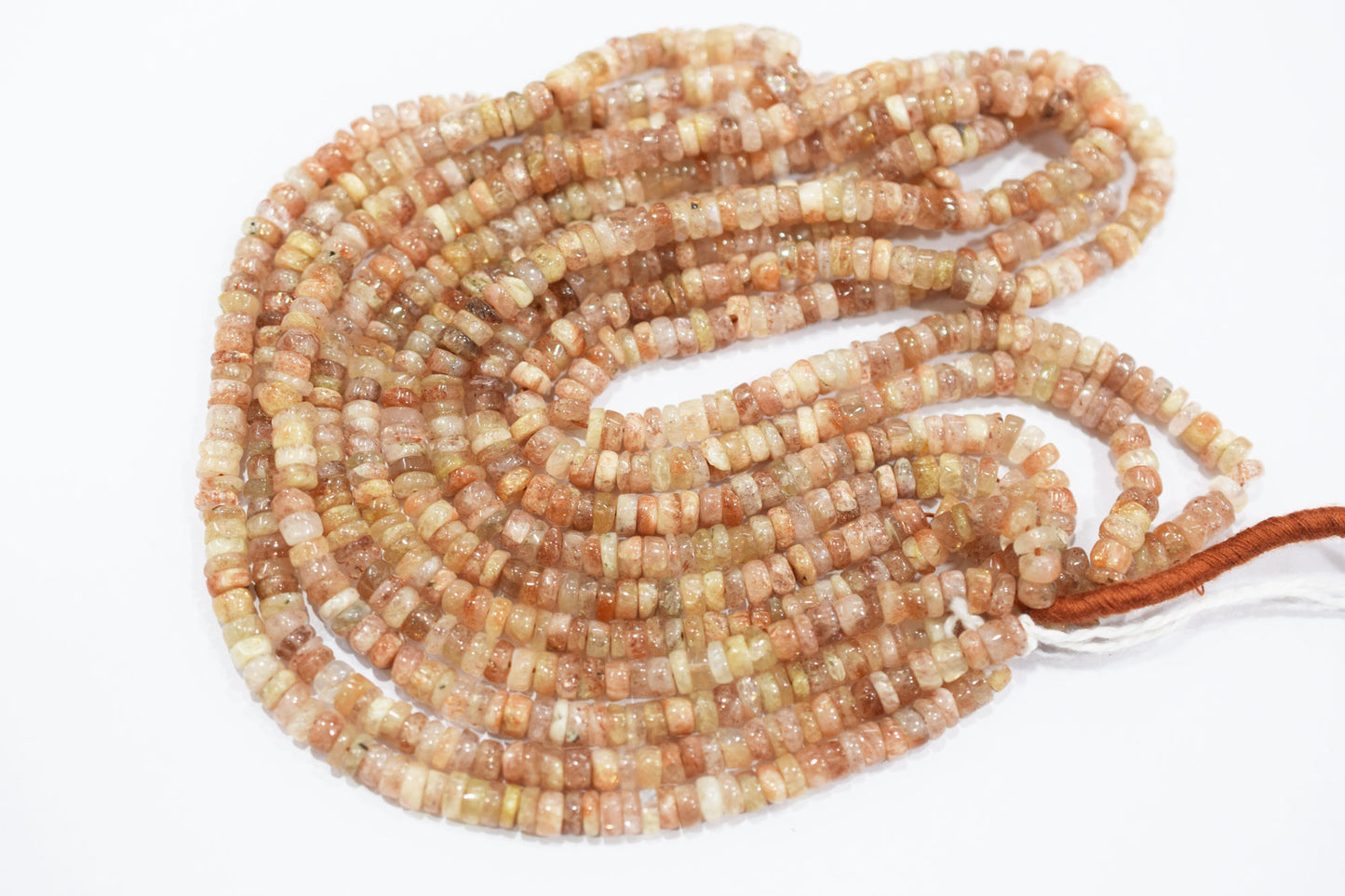 Natural Sunstone Tyre Shape Beads , Sold By Strand , 4 - 5 mm , 16" , 19764A