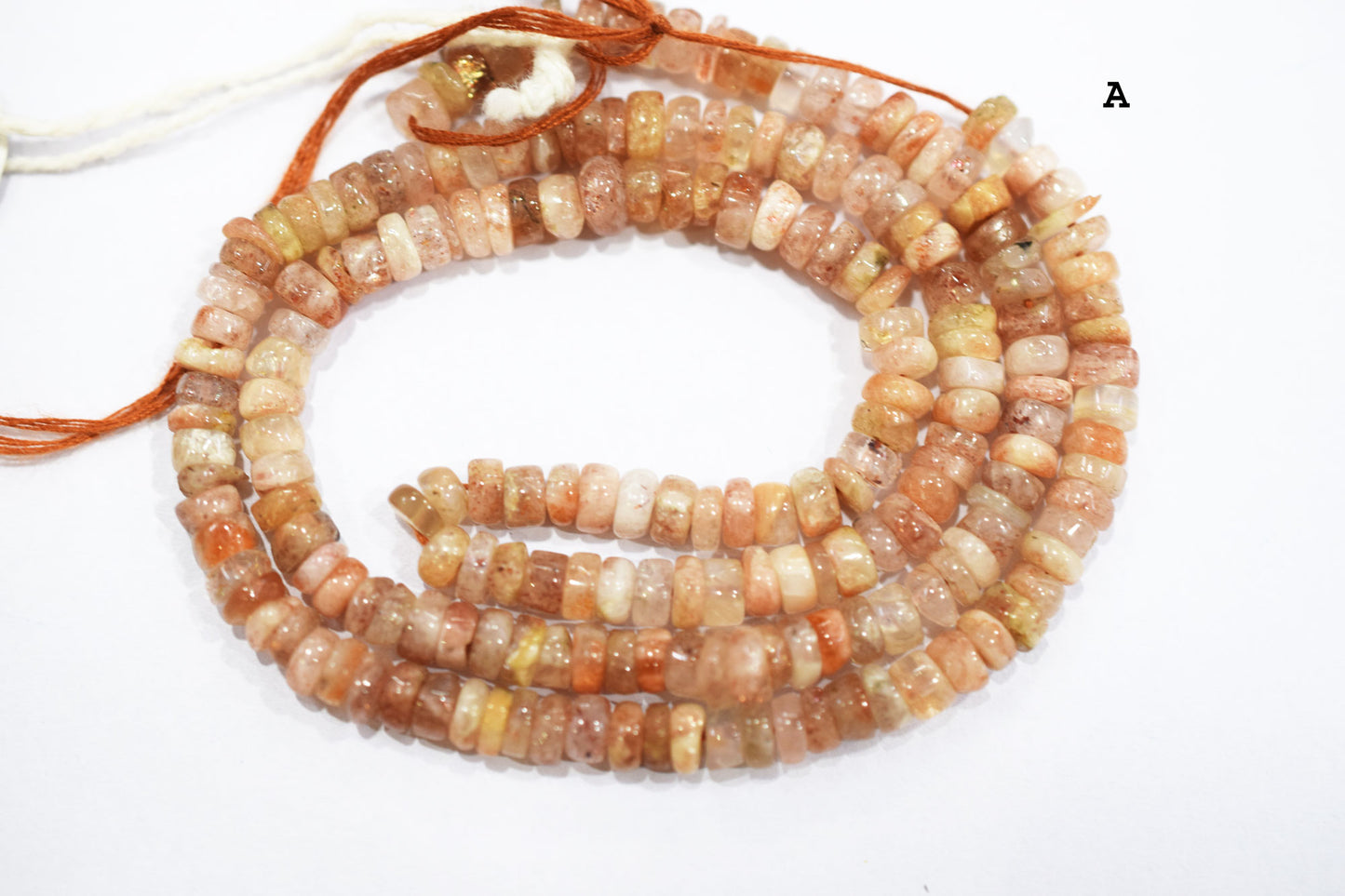 Natural Sunstone Tyre Shape Beads , Sold By Strand , 4 - 5 mm , 16" , 19764A