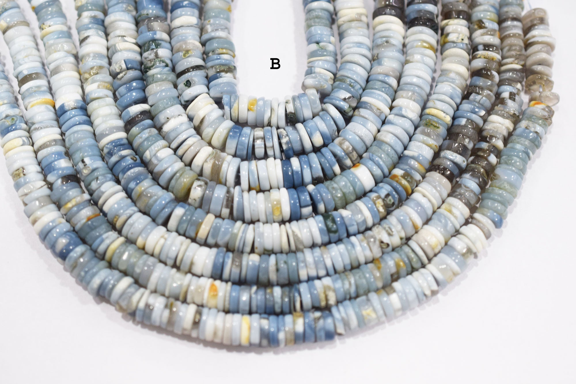 Natural Denim Opal Tyre Shape Beads , Sold By Strand , 5 - 7 mm , 16" ,  19766