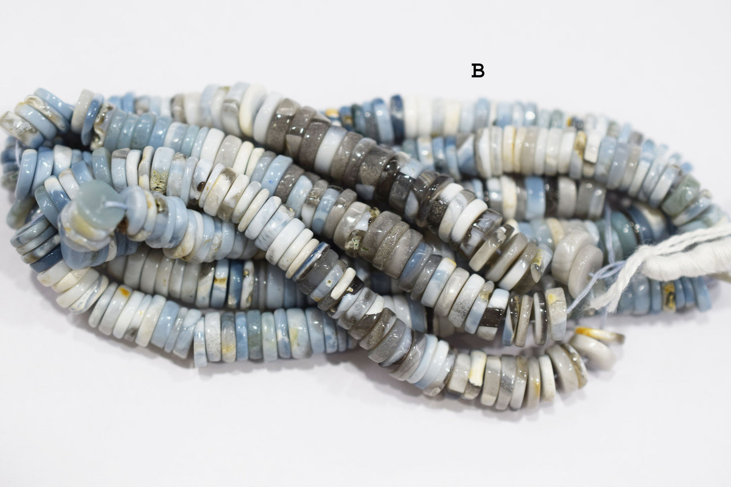 Natural Denim Opal Tyre Shape Beads , Sold By Strand , 7 - 9 mm , 16" , 19767