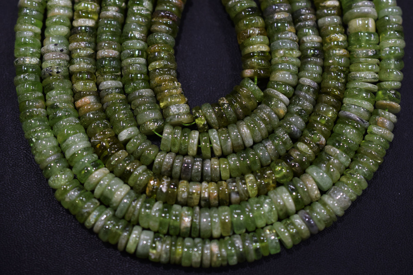 Natural Peridot Tyre Shape Beads , Sold By Strand , 6.50 - 10 mm , 16" , 19770