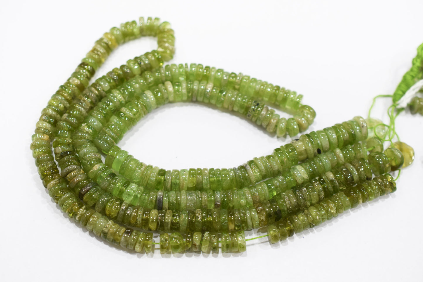 Natural Peridot Tyre Shape Beads , Sold By Strand , 6.50 - 10 mm , 16" , 19770