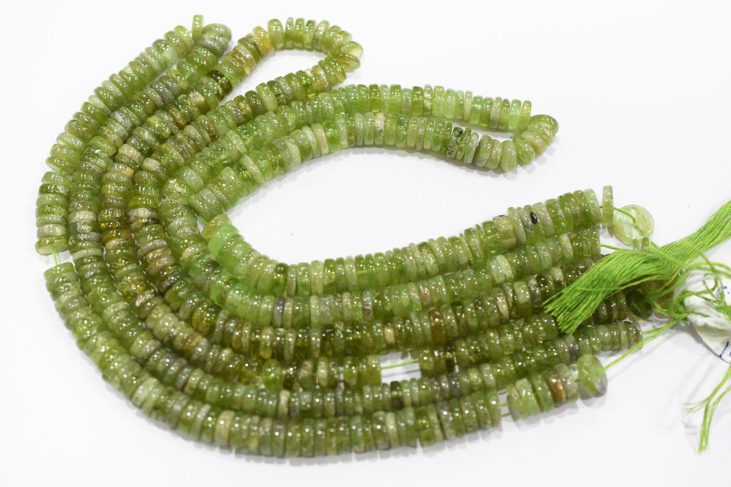 Natural Peridot Tyre Shape Beads , Sold By Strand , 6.50 - 10 mm , 16" , 19770