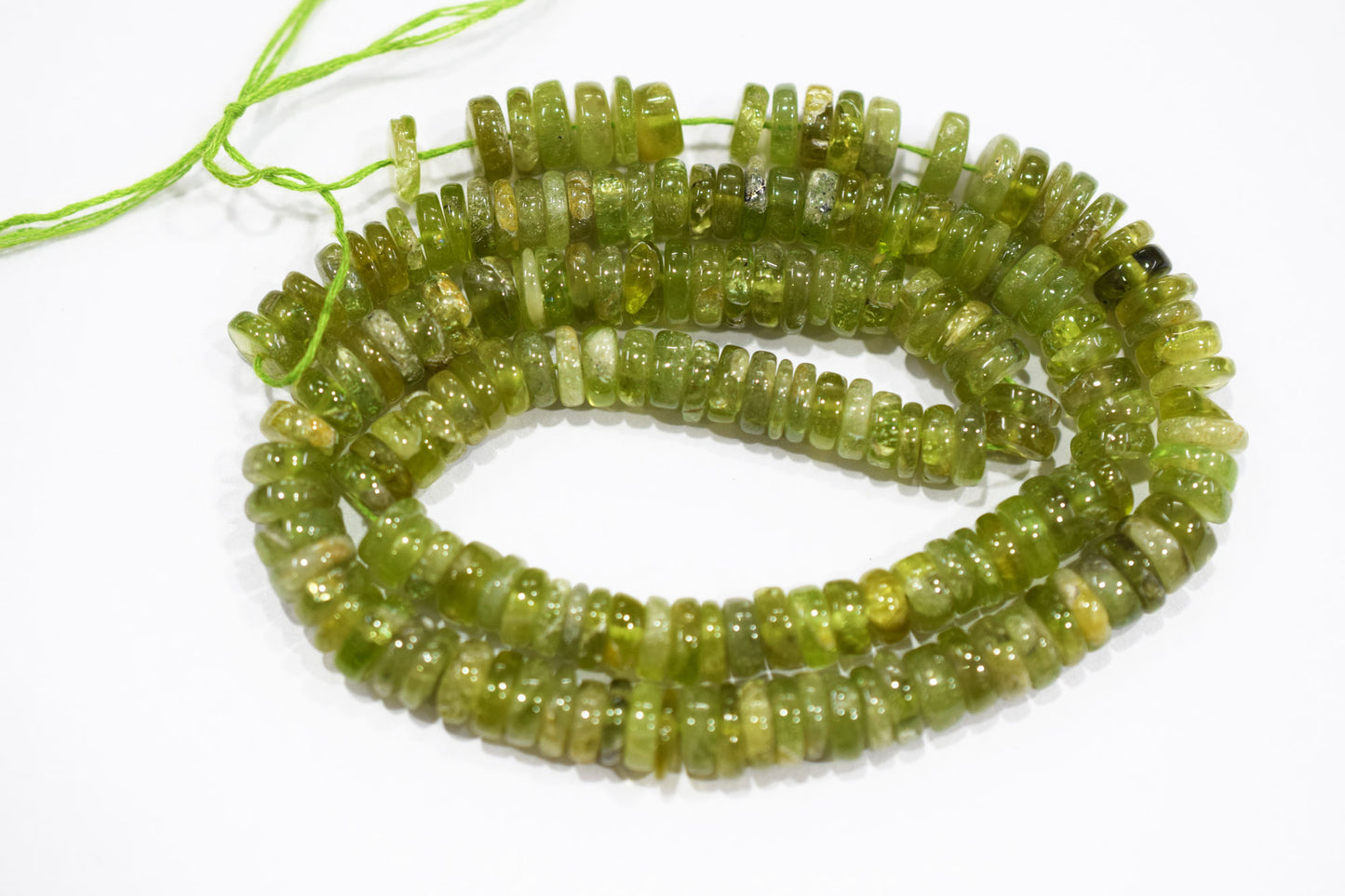 Natural Peridot Tyre Shape Beads , Sold By Strand , 6.50 - 7.50 mm , 16" , 19772B