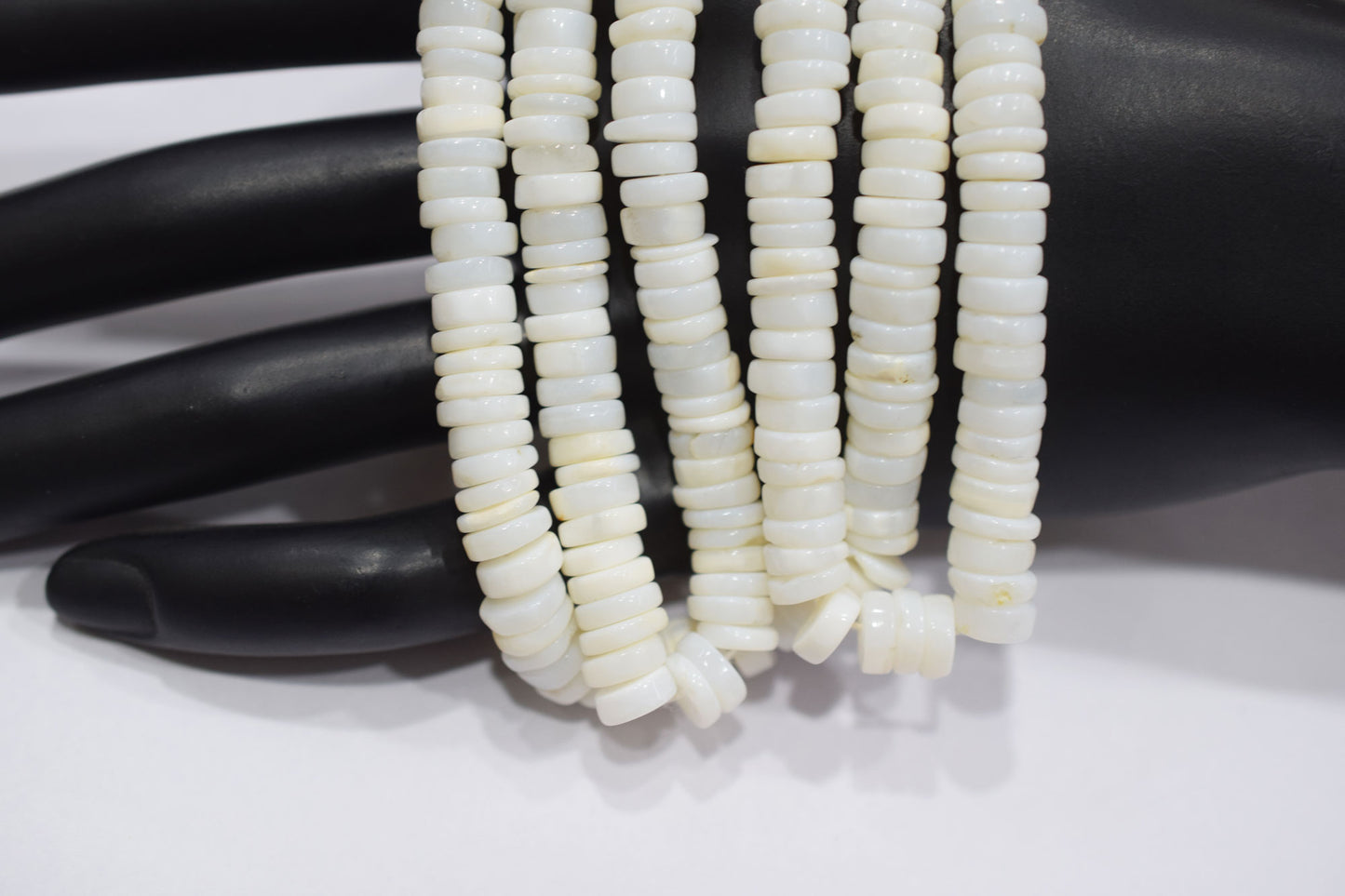 Natural White Opal Tyre Shape Beads , Sold By Strand , 7 - 8 mm , 16" , 19773