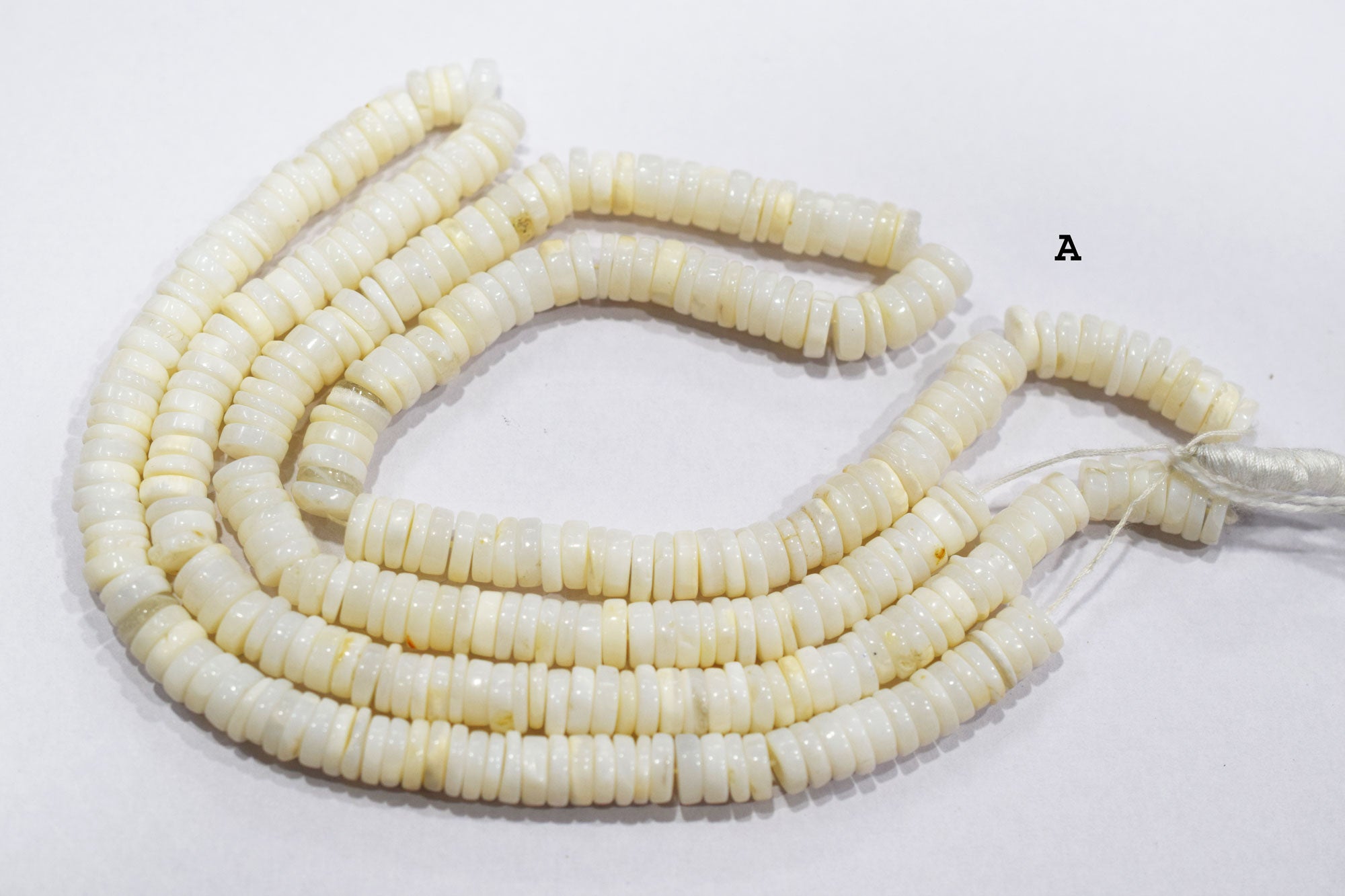 Natural White Opal Tyre Shape Beads , Sold By Strand , 8 - 9.50 mm , 16" , 19774