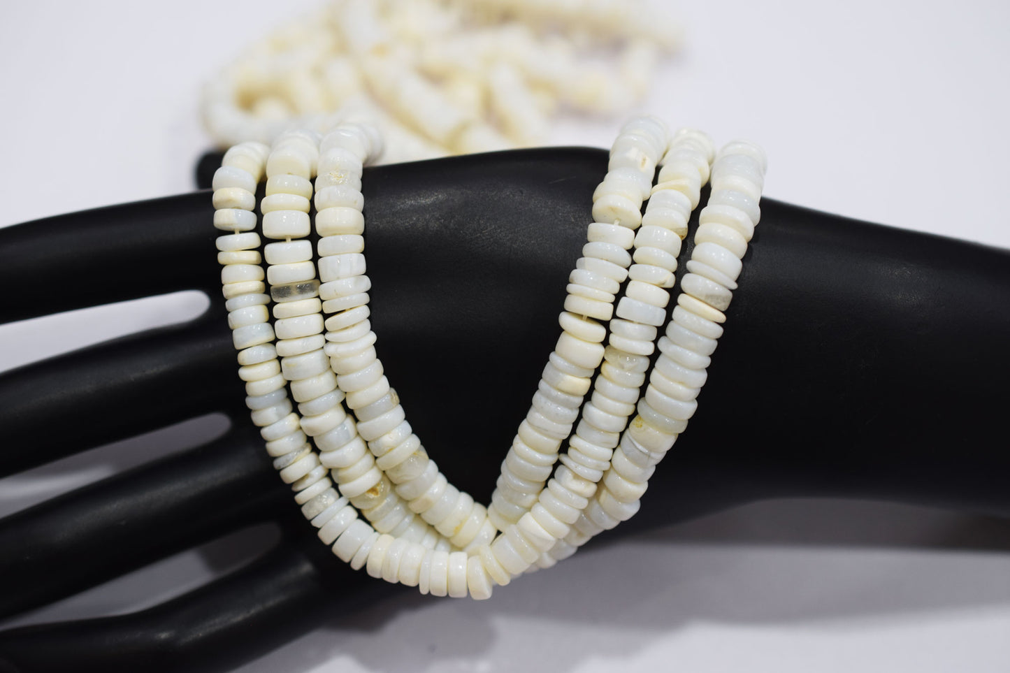 Natural White Opal Tyre Shape Beads , Sold By Strand , 5.50 - 7 mm , 16" , 19775