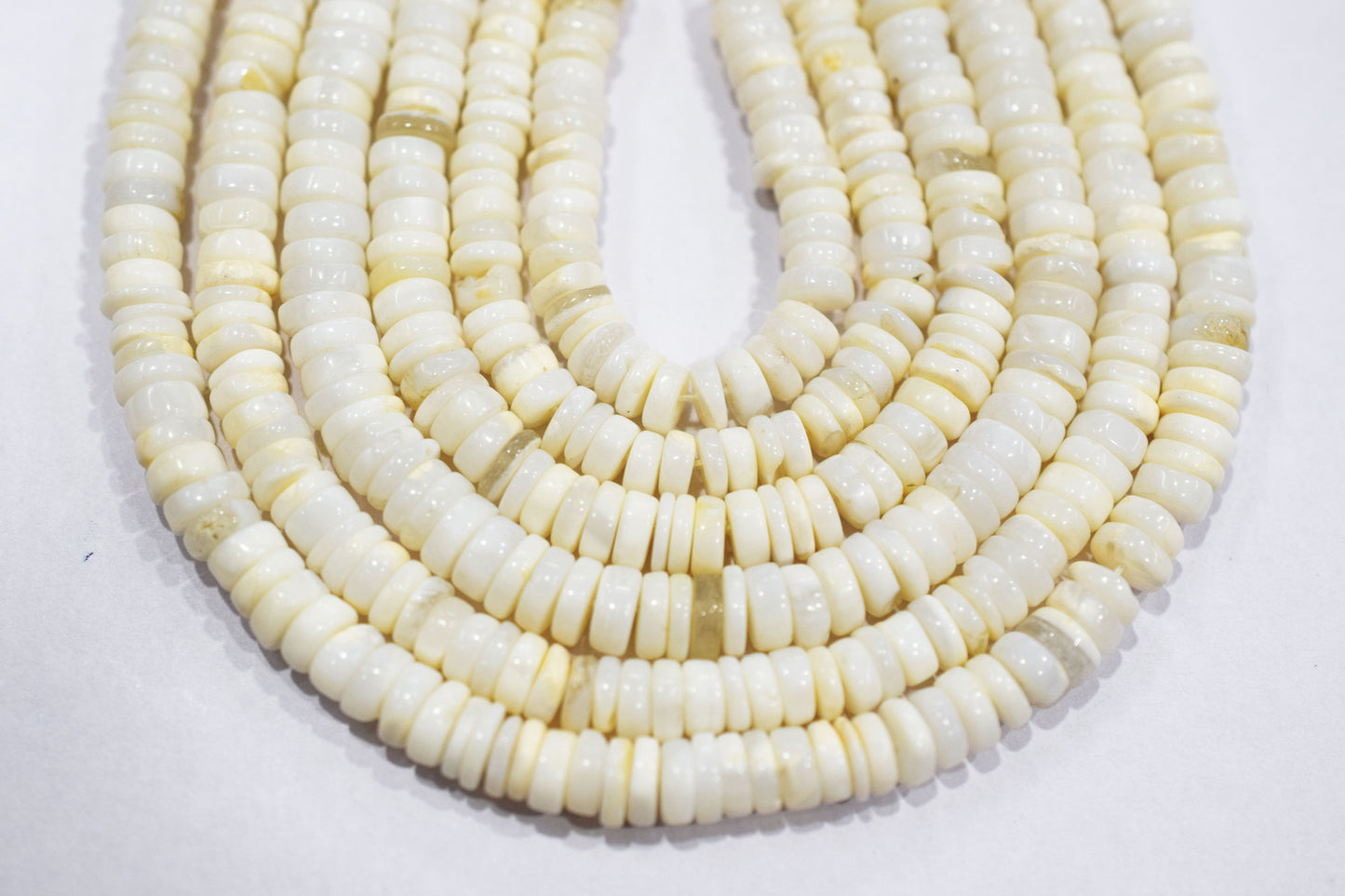 Natural White Opal Tyre Shape Beads , Sold By Strand , 5.50 - 7 mm , 16" , 19775