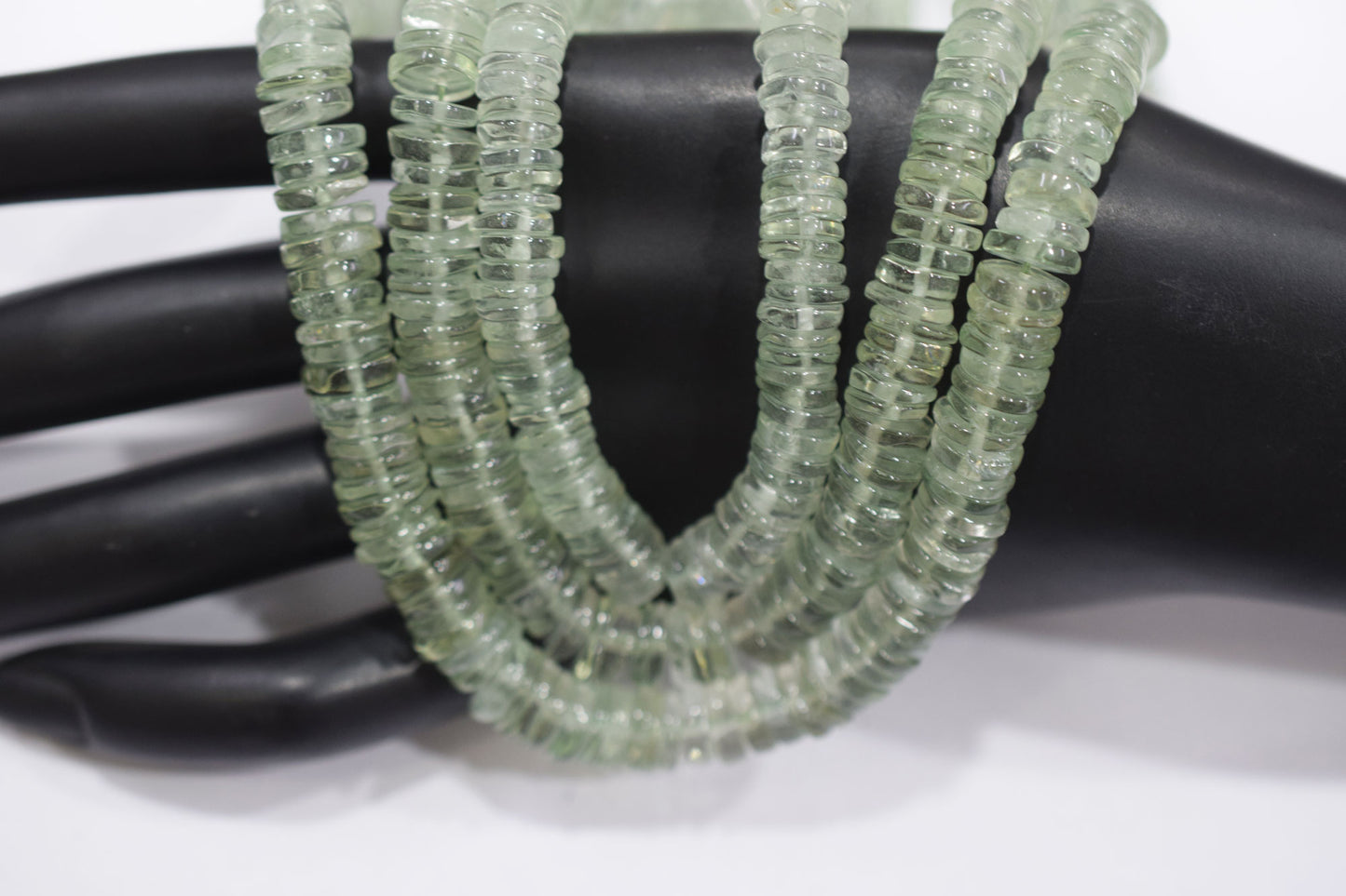 Natural Green Amethyst Tyre Shape Beads , Sold By Strand , 6 - 9 mm , 16" , 19779