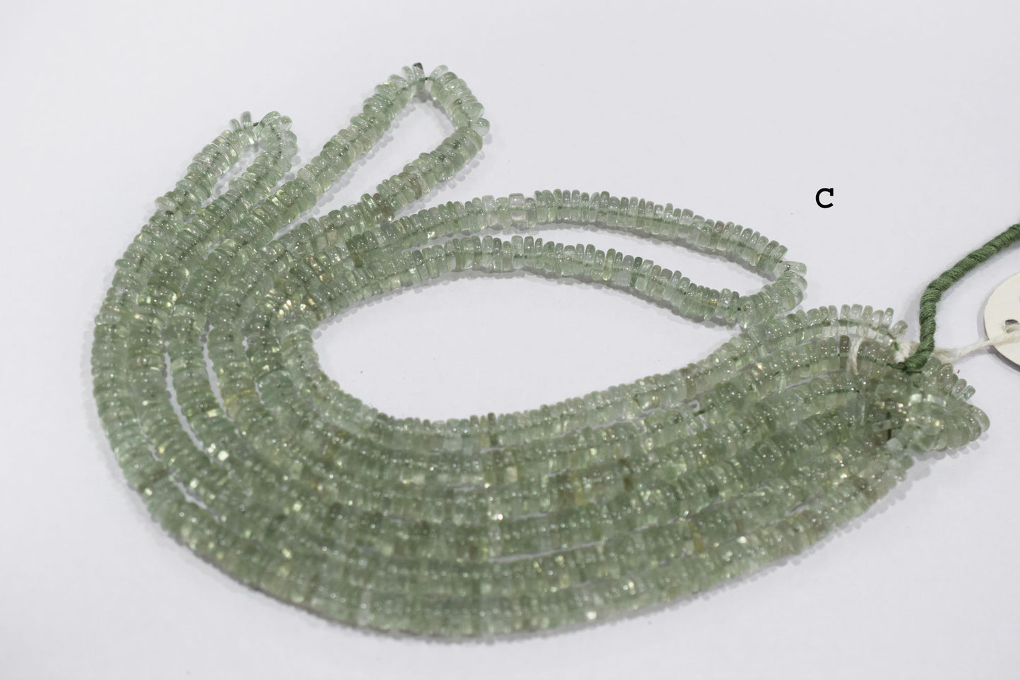 Natural Green Amethyst Tyre Shape Beads , Sold By Strand , 6 - 9 mm , 16" , 19779