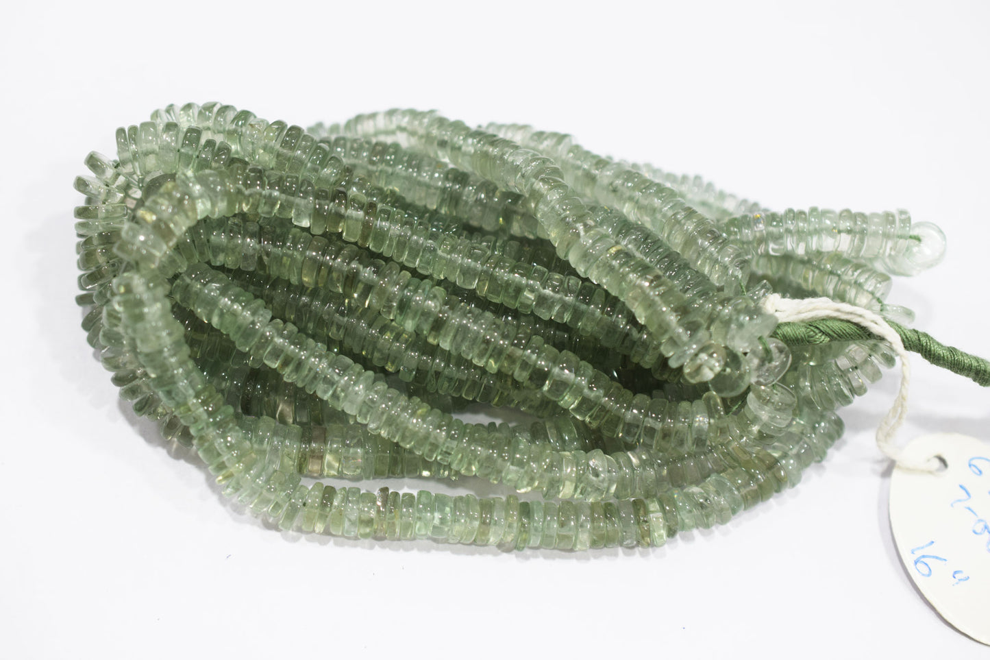 Natural Green Amethyst Tyre Shape Beads , Sold By Strand , 6 - 9 mm , 16" , 19779