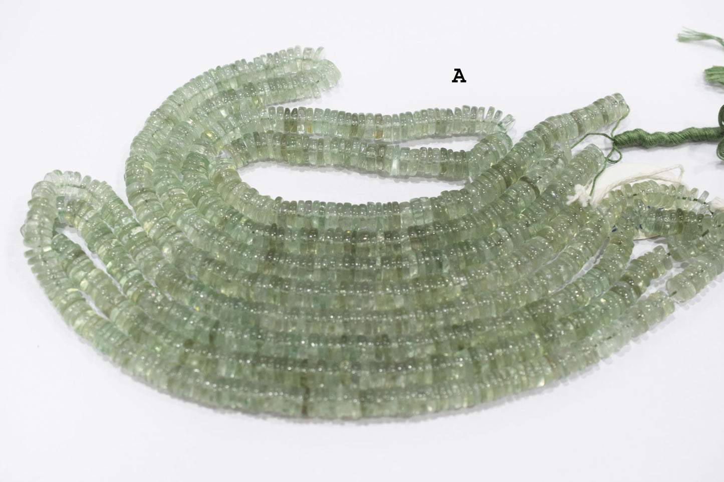 Natural Green Amethyst Tyre Shape Beads , Sold By Strand , 6 - 9 mm , 16" , 19779