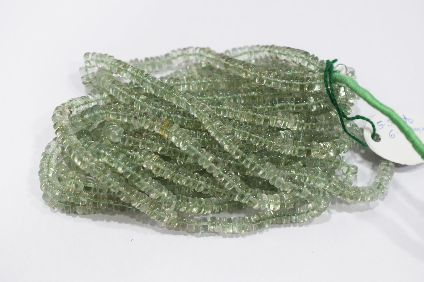 Natural Green Amethyst Tyre Shape Beads , Sold By Strand , 5.50 - 6 mm , 16" , 19780A