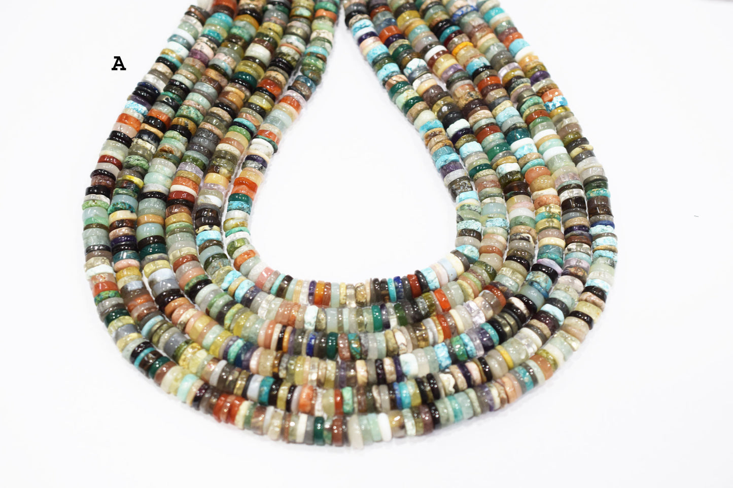 Multi Jungle Mix Tyre Shape Beads , Sold By Strand , 7 - 10 mm , 16" , 19785