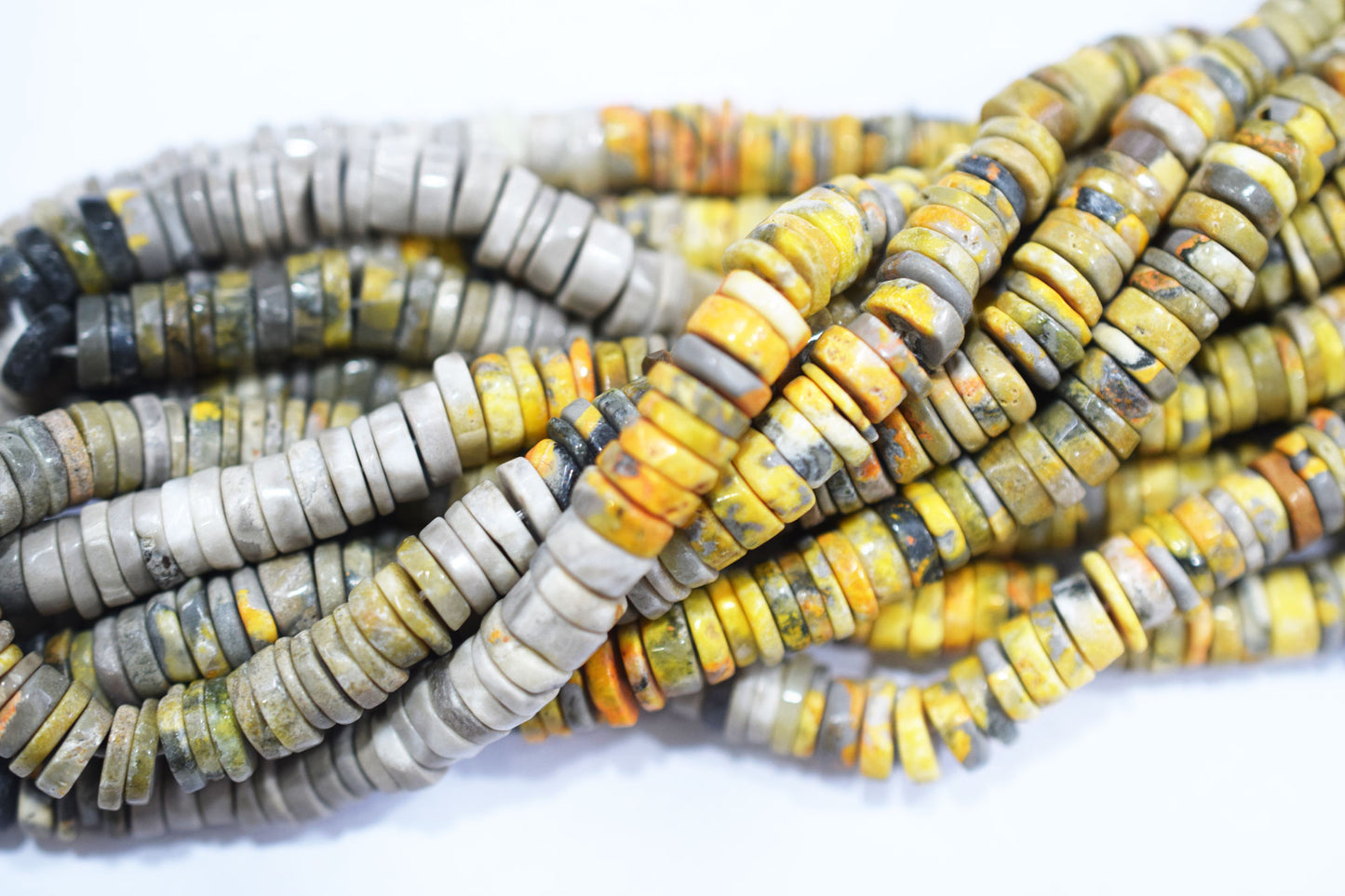 Natural Bumble Bee Smooth Beads , Sold By Strand , 7 mm , 16" , 19845