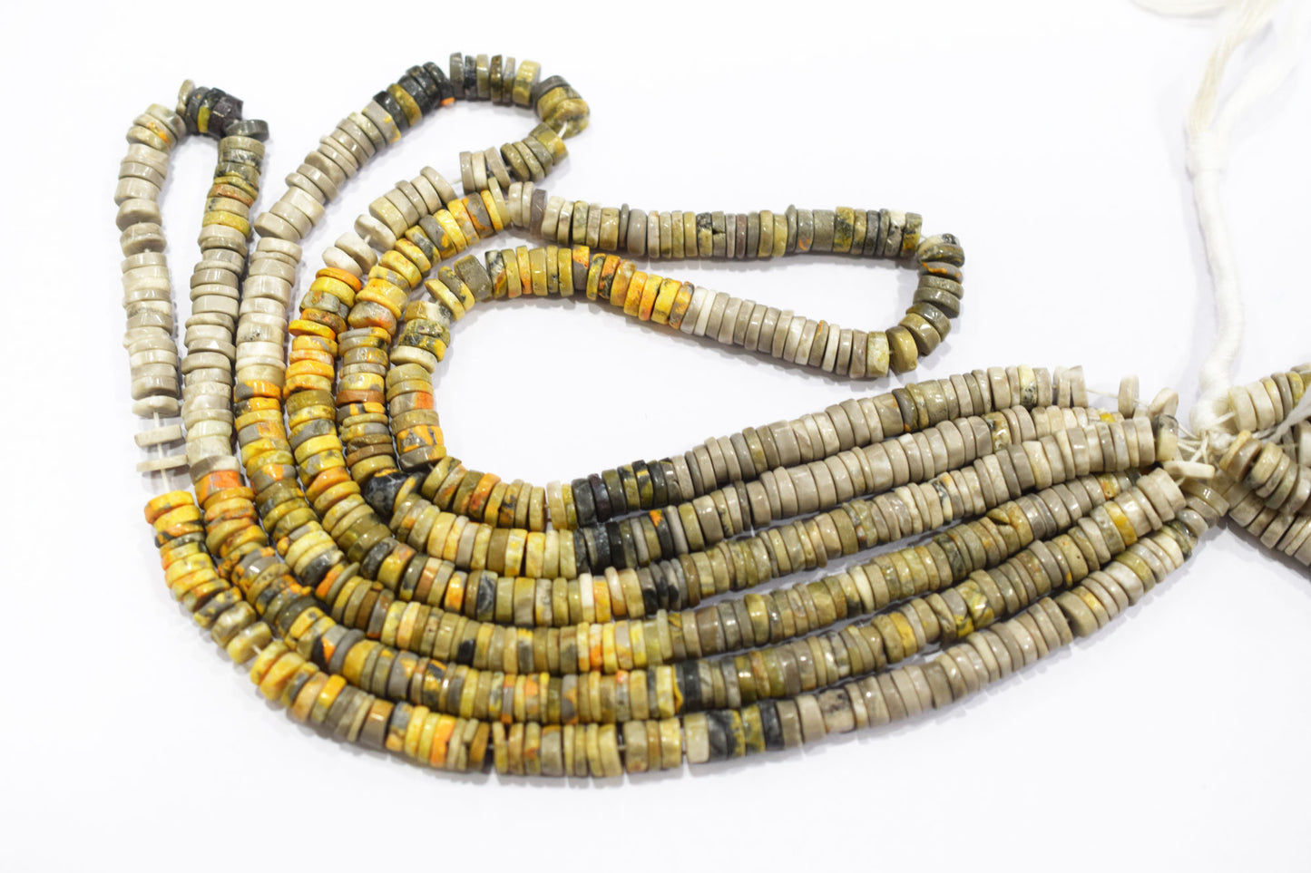 Natural Bumble Bee Smooth Beads , Sold By Strand , 7 mm , 16" ,  19845