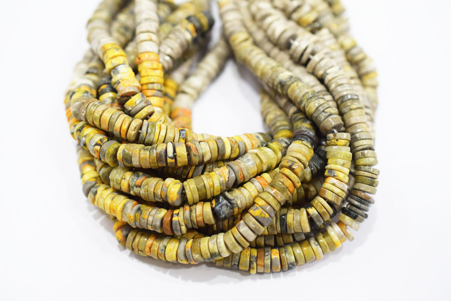 Natural Bumble Bee Smooth Beads , Sold By Strand , 7 mm , 16" , 19845