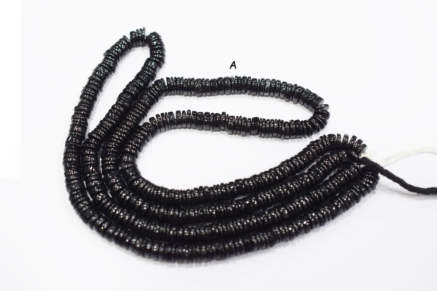 Natural Black Onyx Heishi Tyre Shape Beads , Sold By Strand , 6 - 14 mm , 16" ,  19846