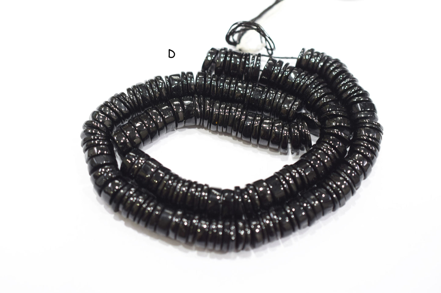 Natural Black Onyx Heishi Tyre Shape Beads , Sold By Strand , 6 - 14 mm , 16" ,  19846
