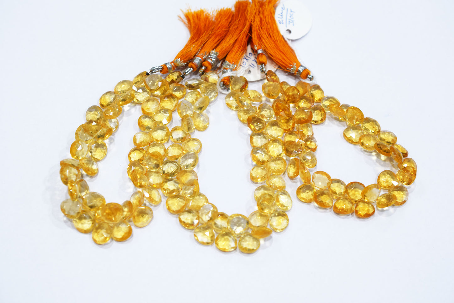Natural Citrine Faceted Heart Shape Beads , Sold By Strand , 8.50x8.50 - 11x11 mm , 8" ,  19847